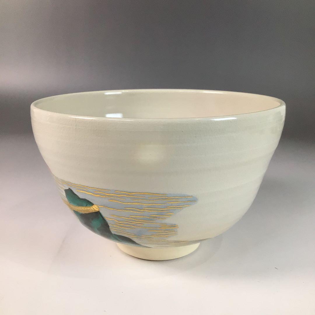 Ｒ７５７　茶碗　『土渕善丕氐造』『廣巌寺　楚宗　箱書』『二見浦絵』　共箱　茶道具