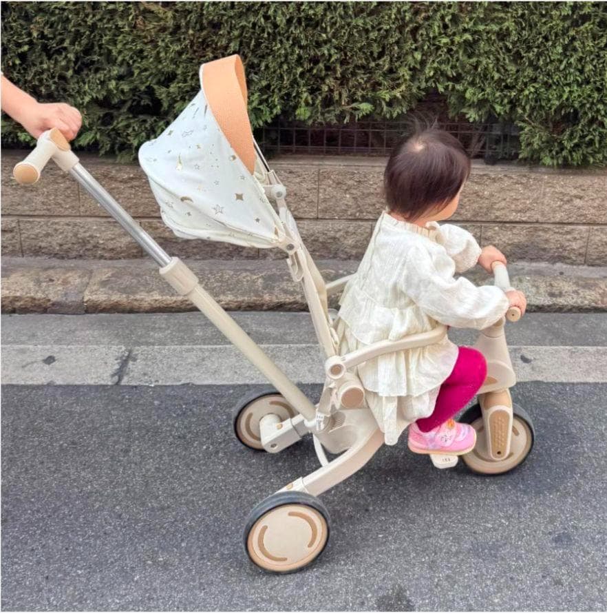 ⭐️新品⭐️多機能三輪車【ベージュ】 7in1 折りたたみ式 安全設計1歳〜5歳