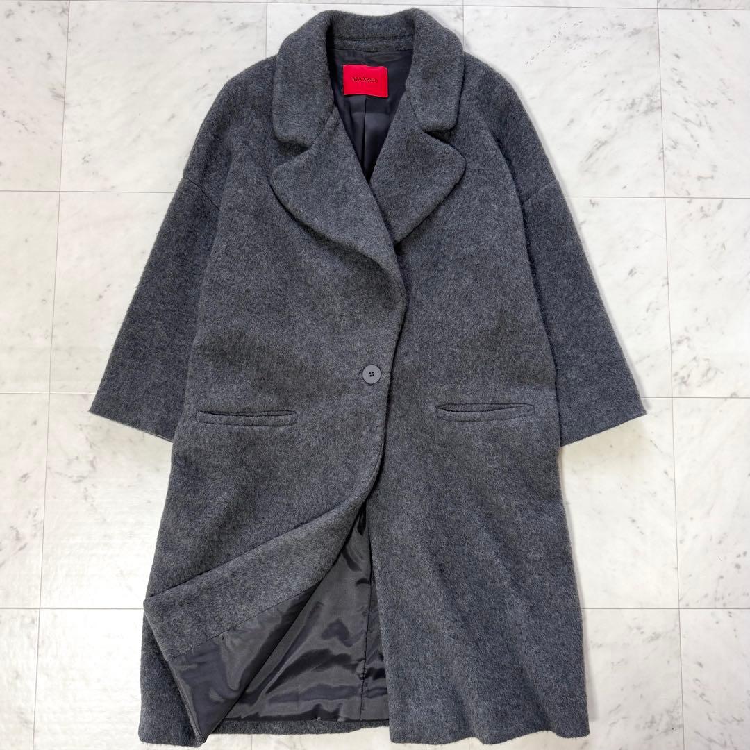 美品現行 MAX&Co. チェスターコート ウールブレンド ダークグレー L