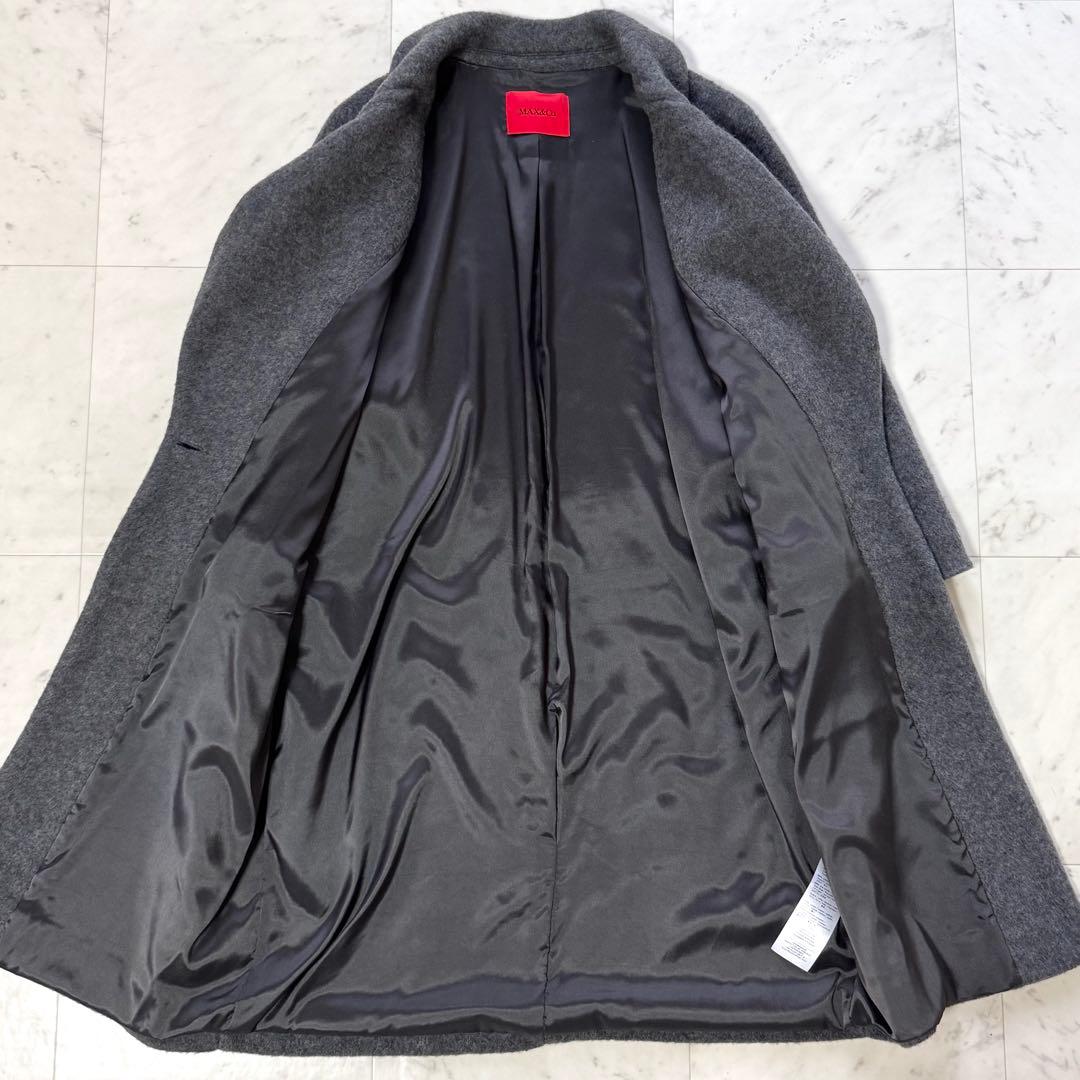 美品現行 MAX&Co. チェスターコート ウールブレンド ダークグレー L