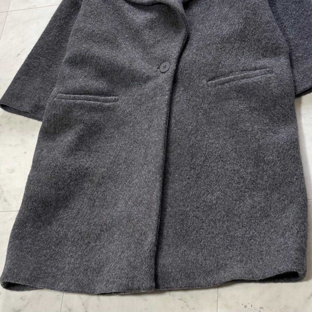 美品現行 MAX&Co. チェスターコート ウールブレンド ダークグレー L