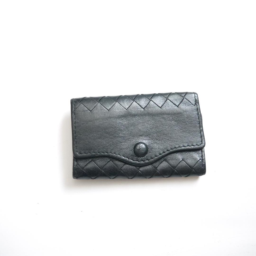 ✈ ボッテガヴェネタ　イントレチャート レザー　5連 キーケース　黒　リング