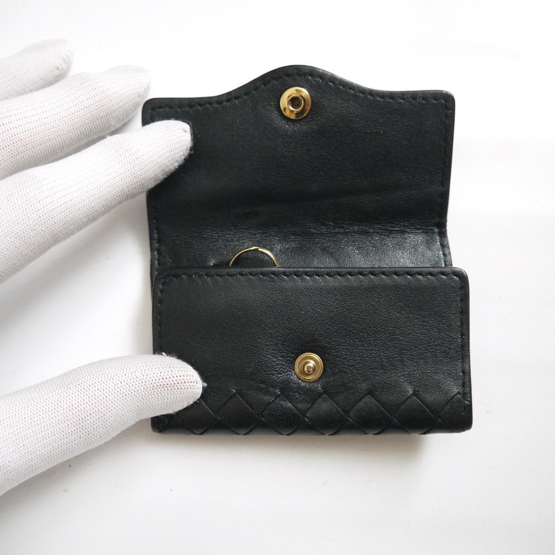 ✈ ボッテガヴェネタ　イントレチャート レザー　5連 キーケース　黒　リング