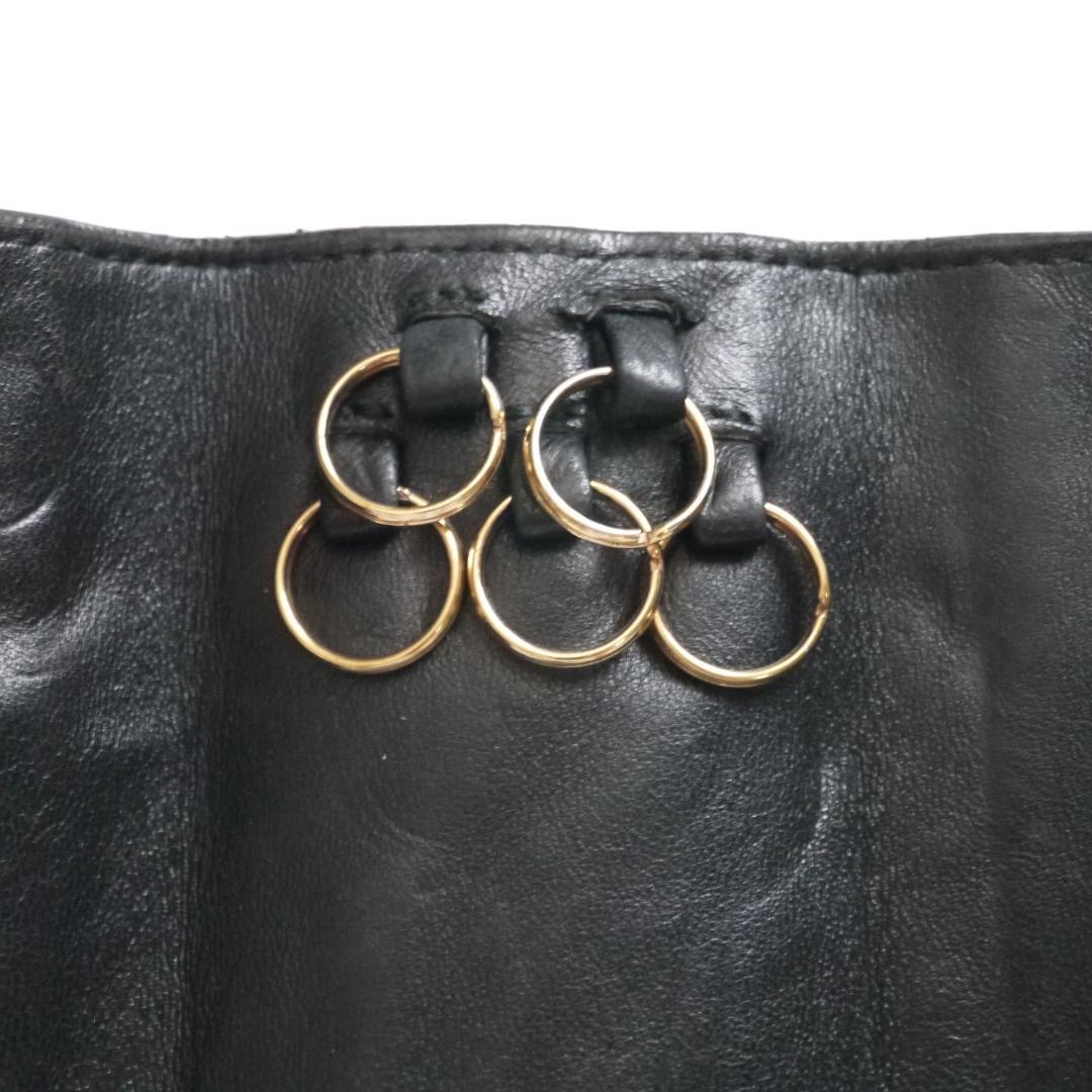 ✈ ボッテガヴェネタ　イントレチャート レザー　5連 キーケース　黒　リング