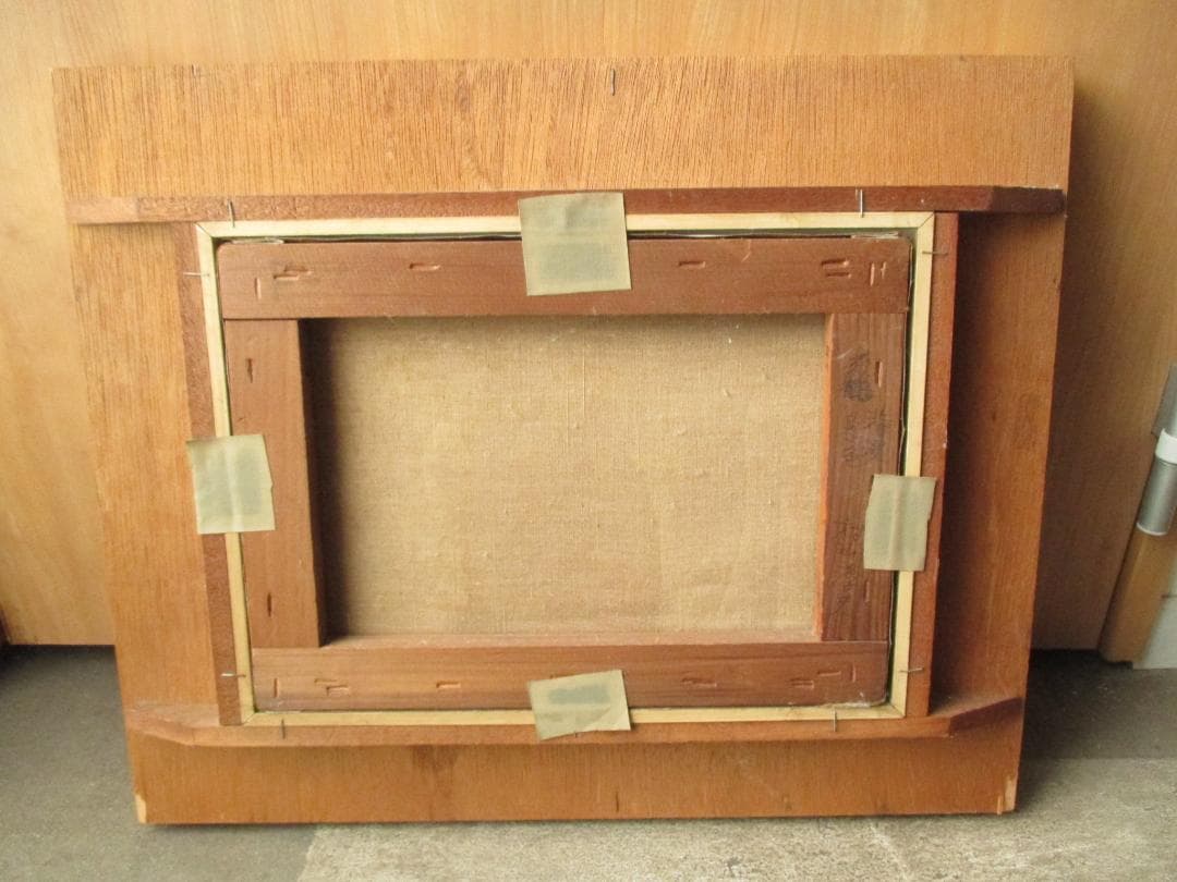 村山孝夫◎北信濃暮色◎茅葺屋根油彩原画ふるさとの風景