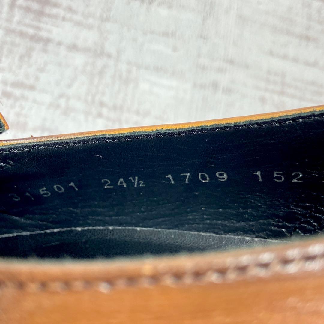 578【未使用近】KATHARINE HAMNETTダブルモンク茶 24.5cm