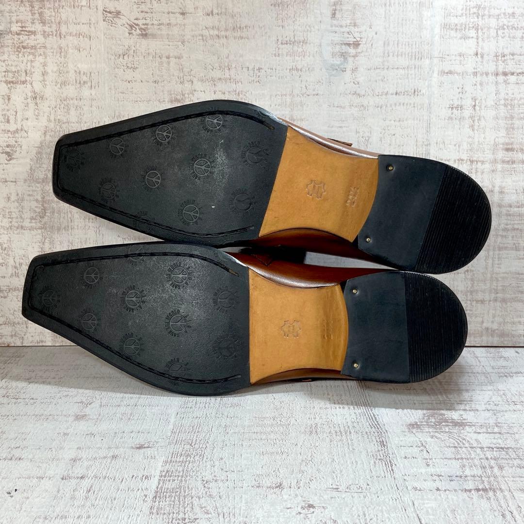 578【未使用近】KATHARINE HAMNETTダブルモンク茶 24.5cm