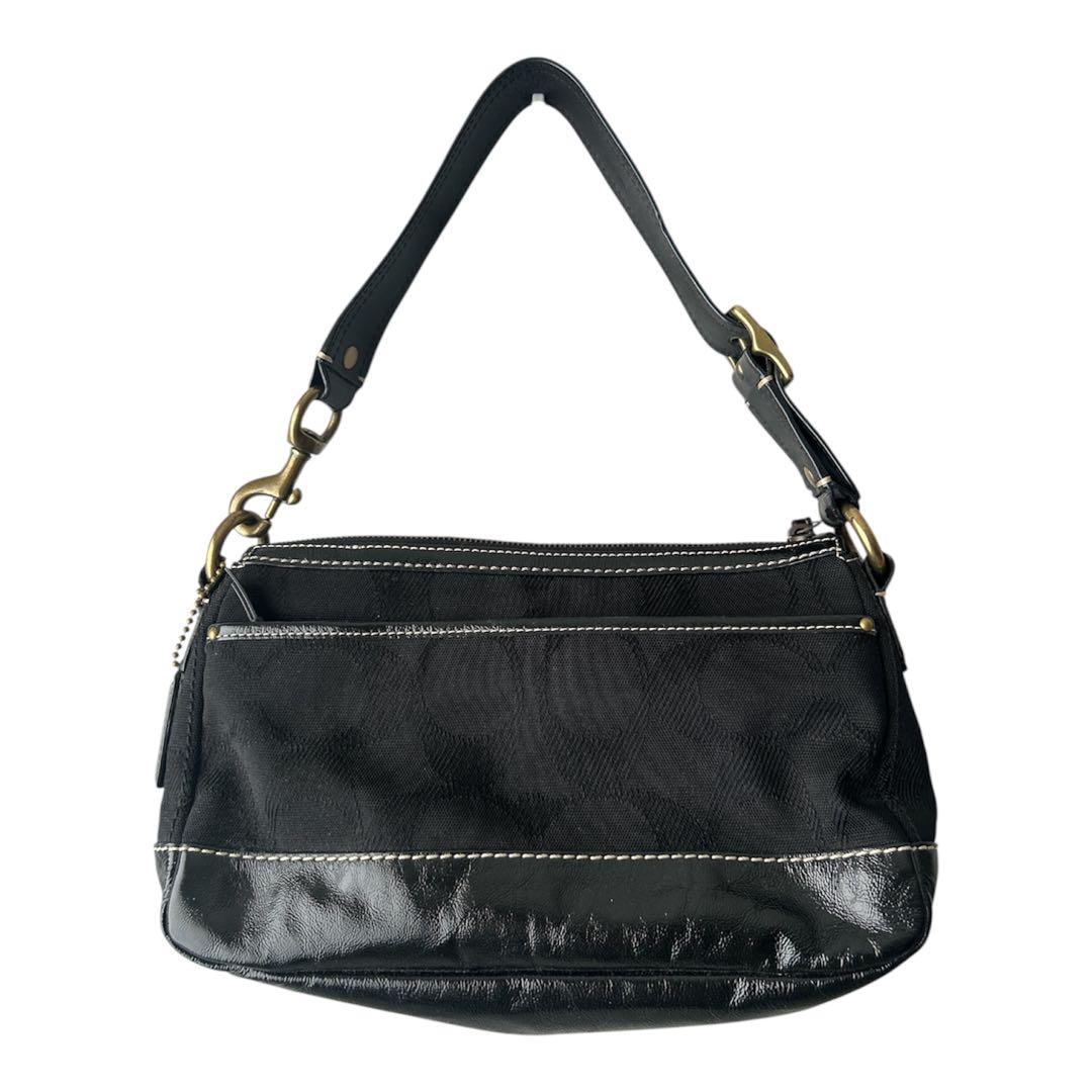 COACH シグネチャー ハンプトンズ マルチポケット ショルダーバッグ 黒
