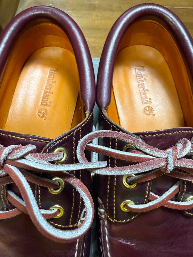 Timberland 3eye デッキシューズ 7.5 バーガンディ