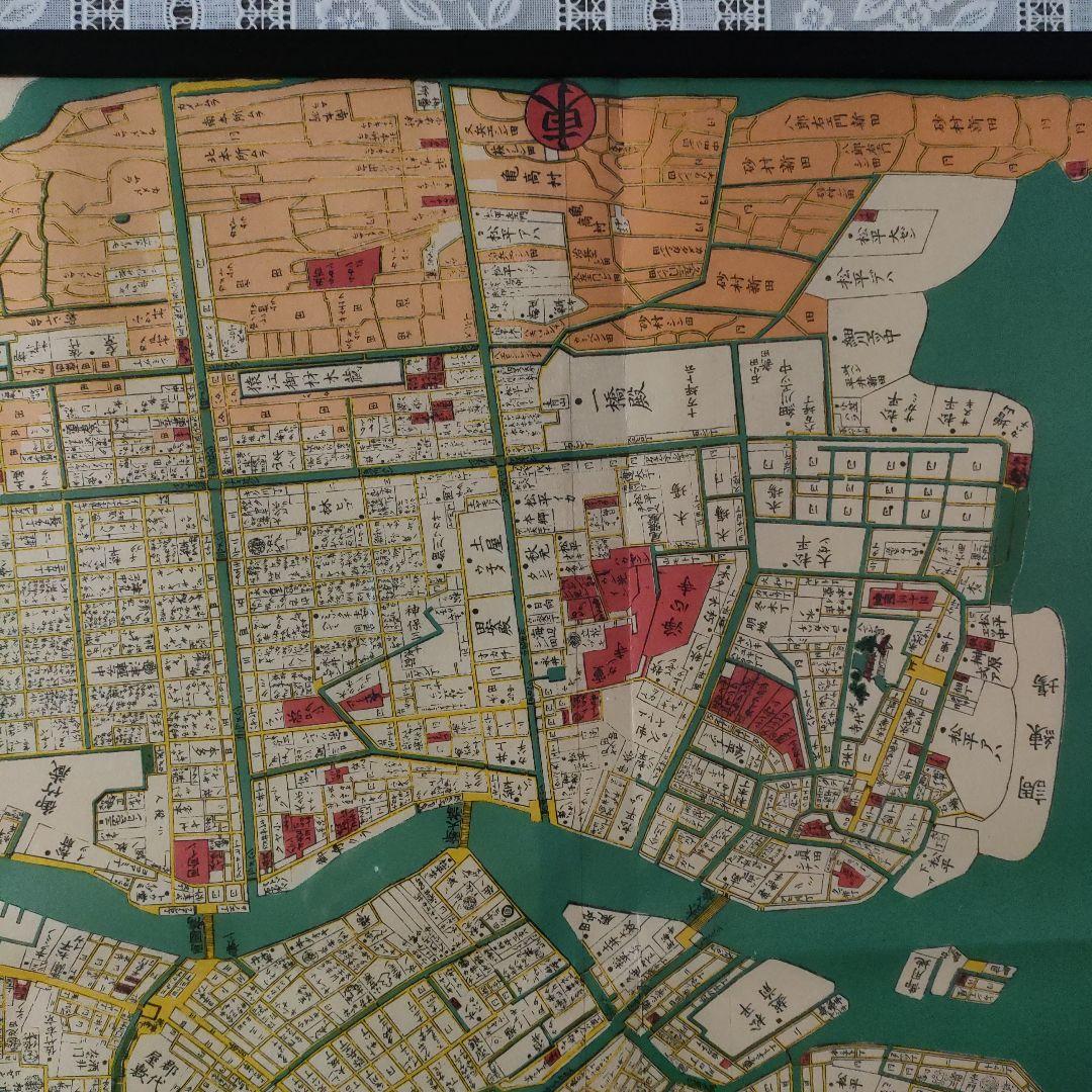 \"未使用\" 超大判色繪　安政六巳未年新刻『御江戸絵圖』、須原屋茂兵衛蔵板