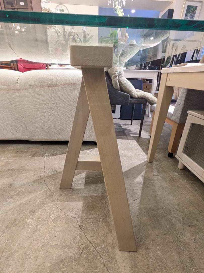 35% フランフラン エファ ガラス 天板テーブル 上品 ダイニングテーブル