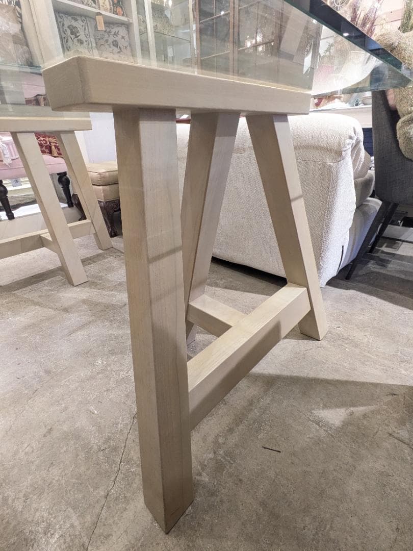 35% フランフラン エファ ガラス 天板テーブル 上品 ダイニングテーブル