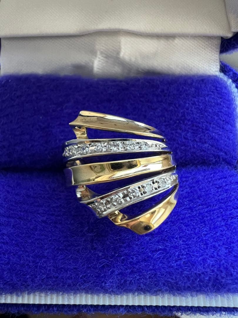 K18 18金 750 pt900 コンビ　リング　指輪　4.7g 11-12号