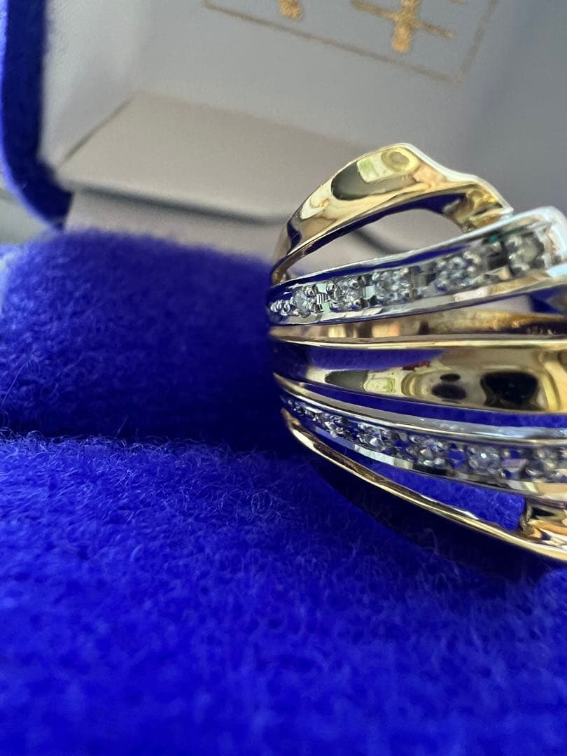 K18 18金 750 pt900 コンビ　リング　指輪　4.7g 11-12号