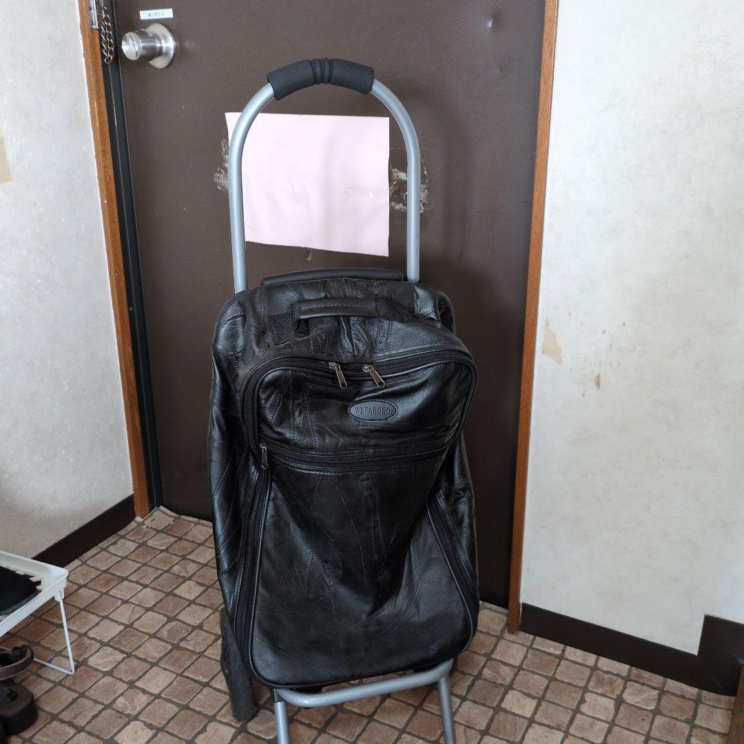 ショッピング用レザーキャリーカート 黒