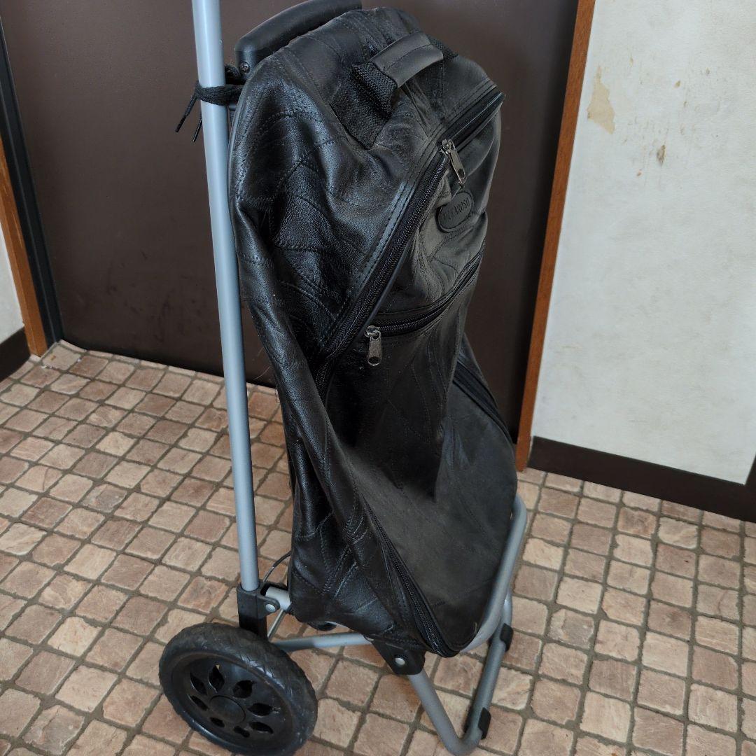 ショッピング用レザーキャリーカート 黒