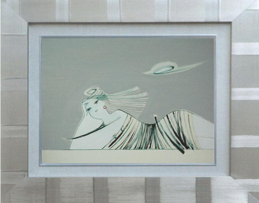 油絵 菅家令子 絵 絵画インテリア 額付(銀) F4-080515 人物 女性像