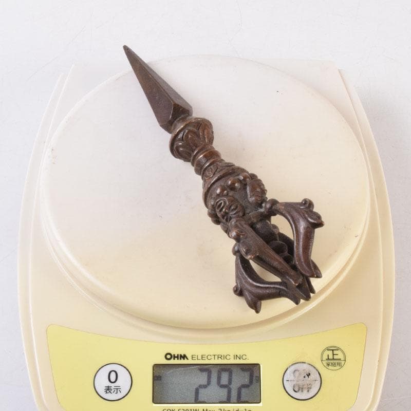 チベット密教法具　古銅　ブルパ　独鈷杵　金剛杵　V　R9088