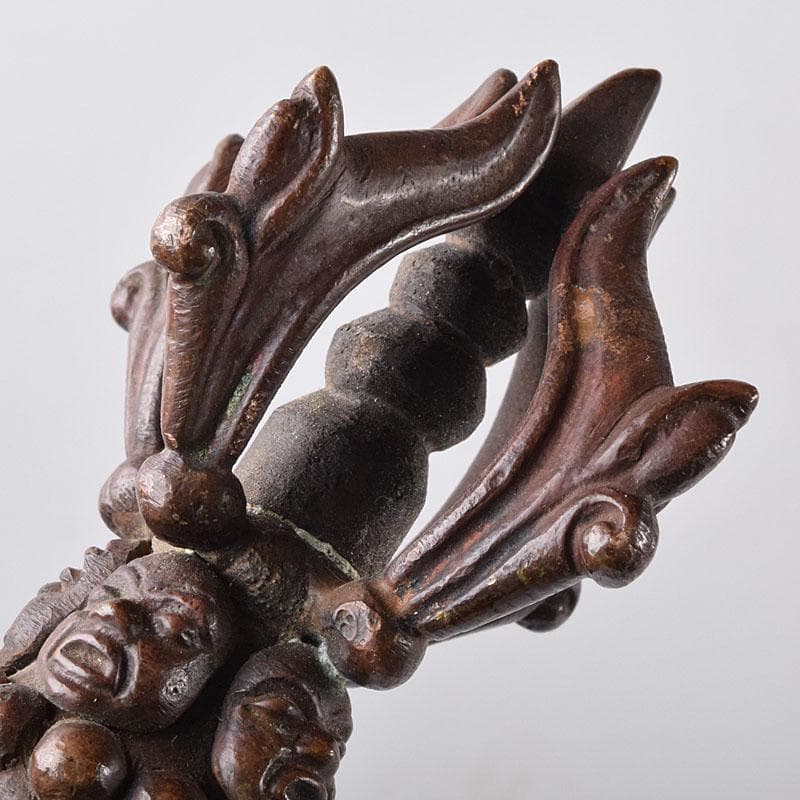 チベット密教法具　古銅　ブルパ　独鈷杵　金剛杵　V　R9088