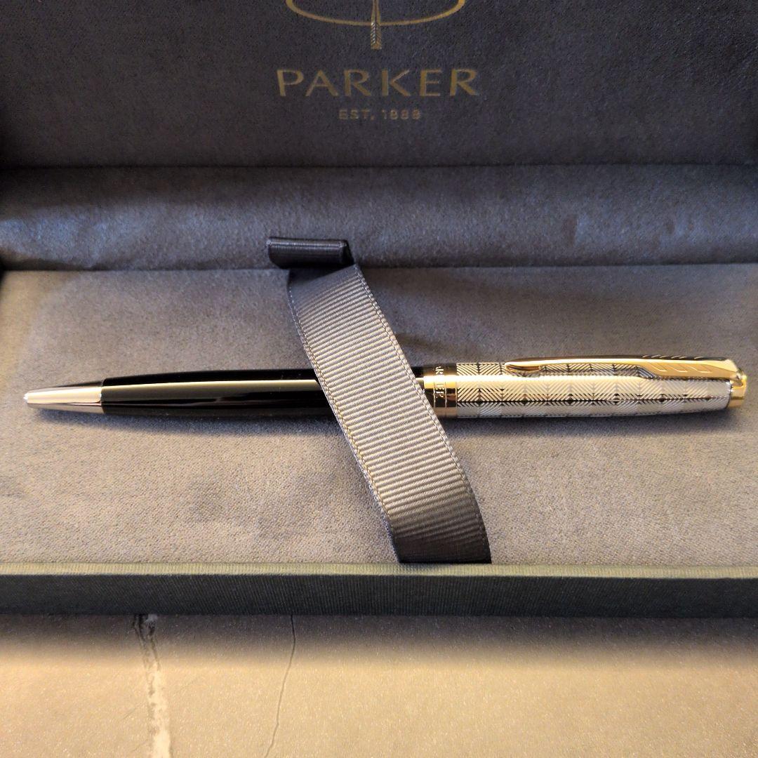 【未使用・送料込】パーカーソネットPRM メタル＆ブラックGTボールペン