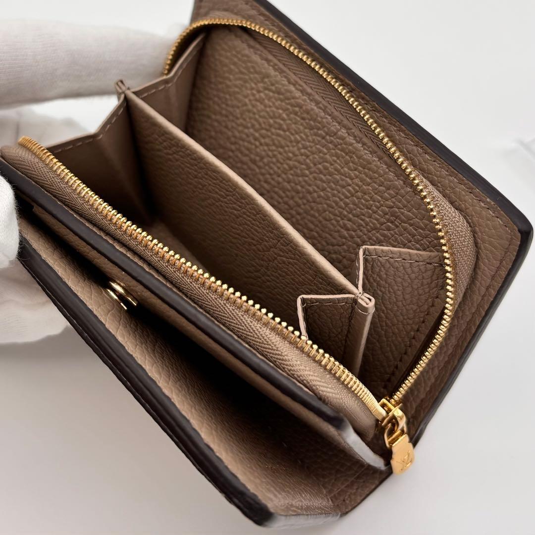 【美品】ルイヴィトン 二つ折り財布 モノグラム ポルトフォイユ クレア ベージュ