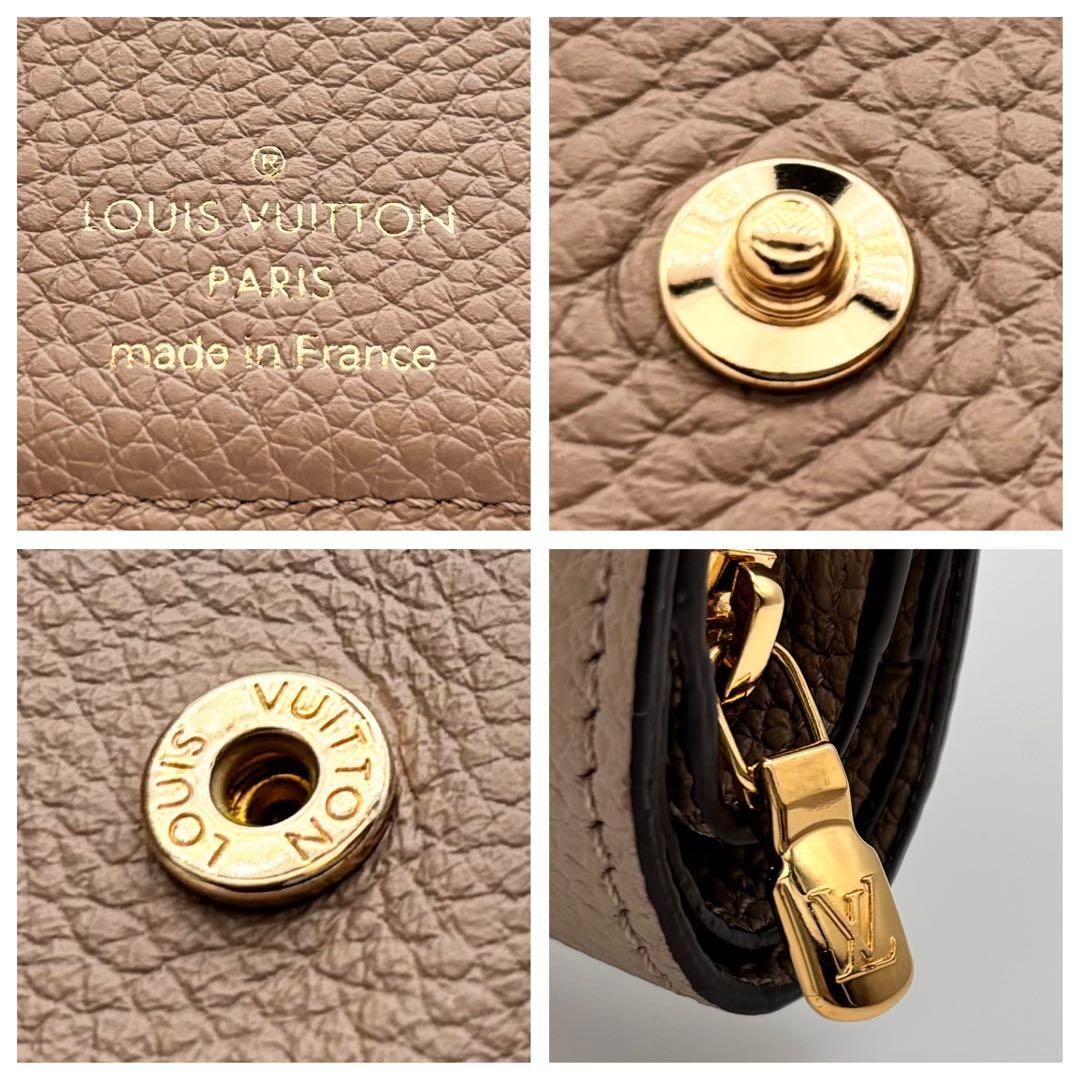 【美品】ルイヴィトン 二つ折り財布 モノグラム ポルトフォイユ クレア ベージュ