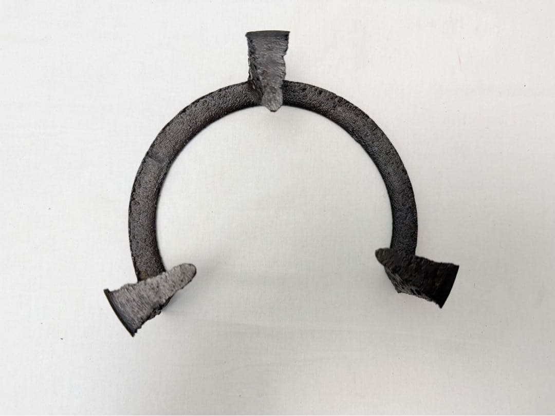 未使用 茶道具 菊地政光造 笹瓜虫喰 風炉五徳 風炉 茶釜 三つ爪 共箱