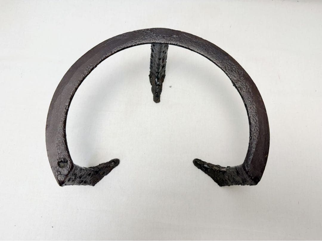 未使用 茶道具 菊地政光造 笹瓜虫喰 風炉五徳 風炉 茶釜 三つ爪 共箱