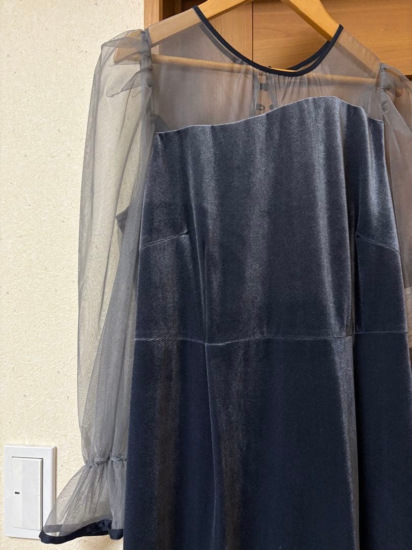 アシメデザインベロアワンピースドレス〔Callarus〕新品