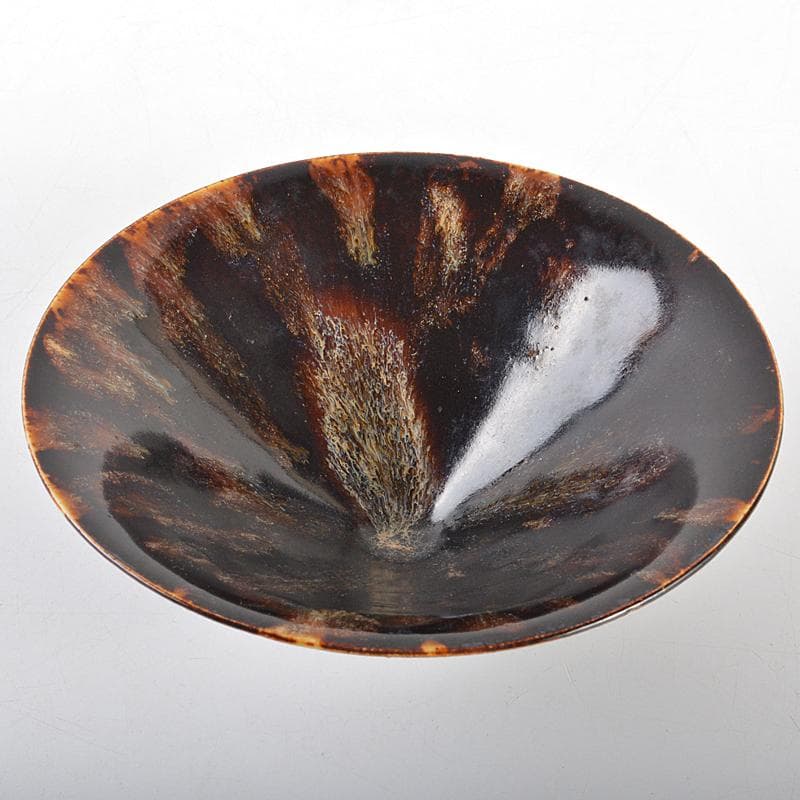 中国　南宋　吉州窯　玳玻天目茶碗　時代箱付　M　R5603