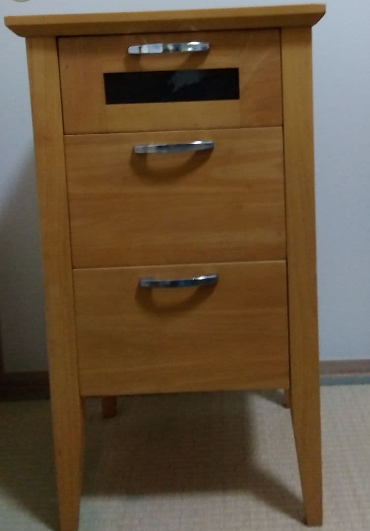 ナチュラルウッド 3段チェスト