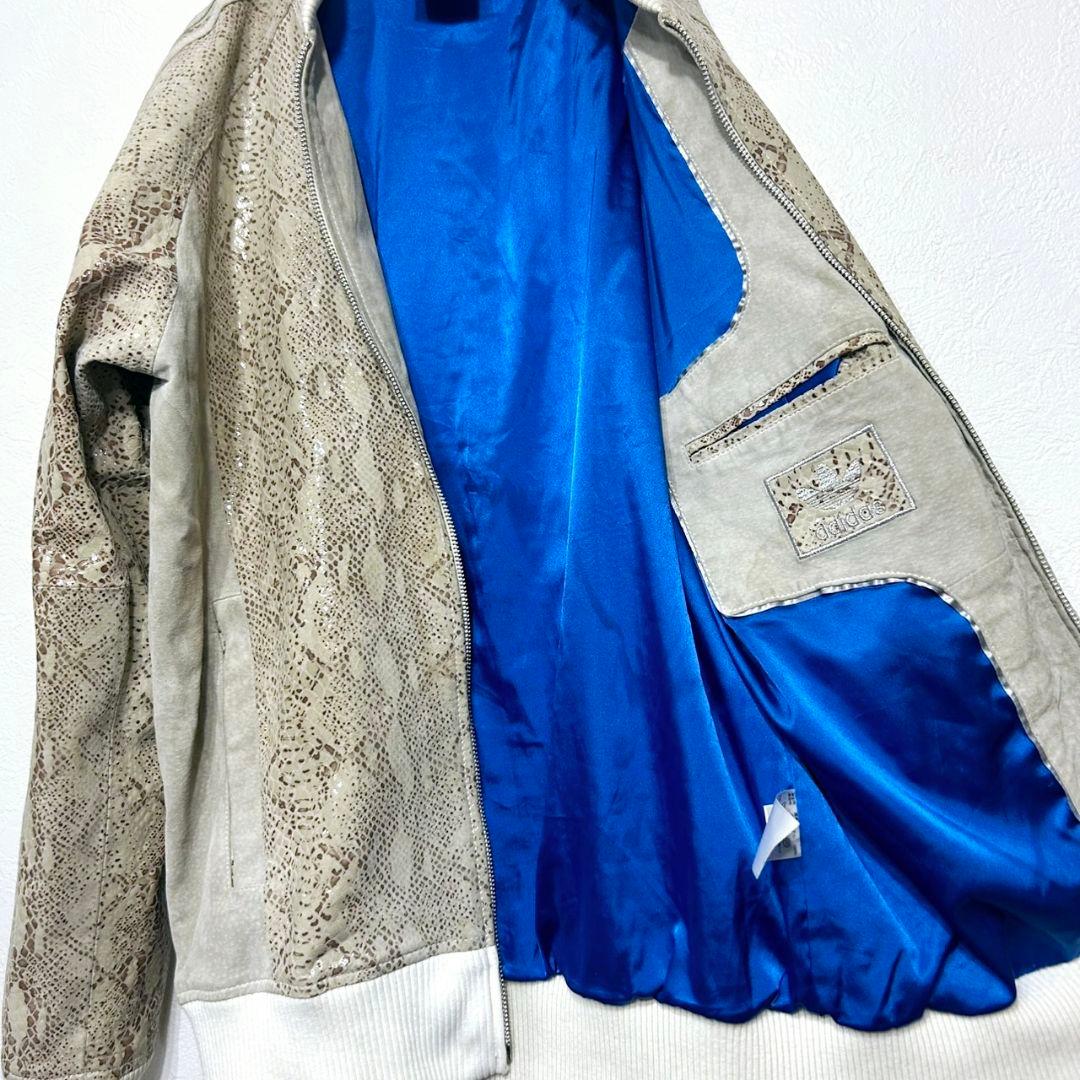 専用　adidas 本革 ピッグレザー 蛇柄 パイソン柄 レザーブルゾン