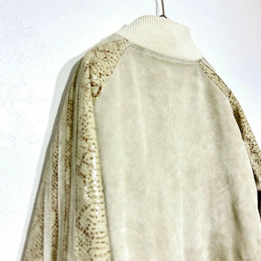 専用　adidas 本革 ピッグレザー 蛇柄 パイソン柄 レザーブルゾン