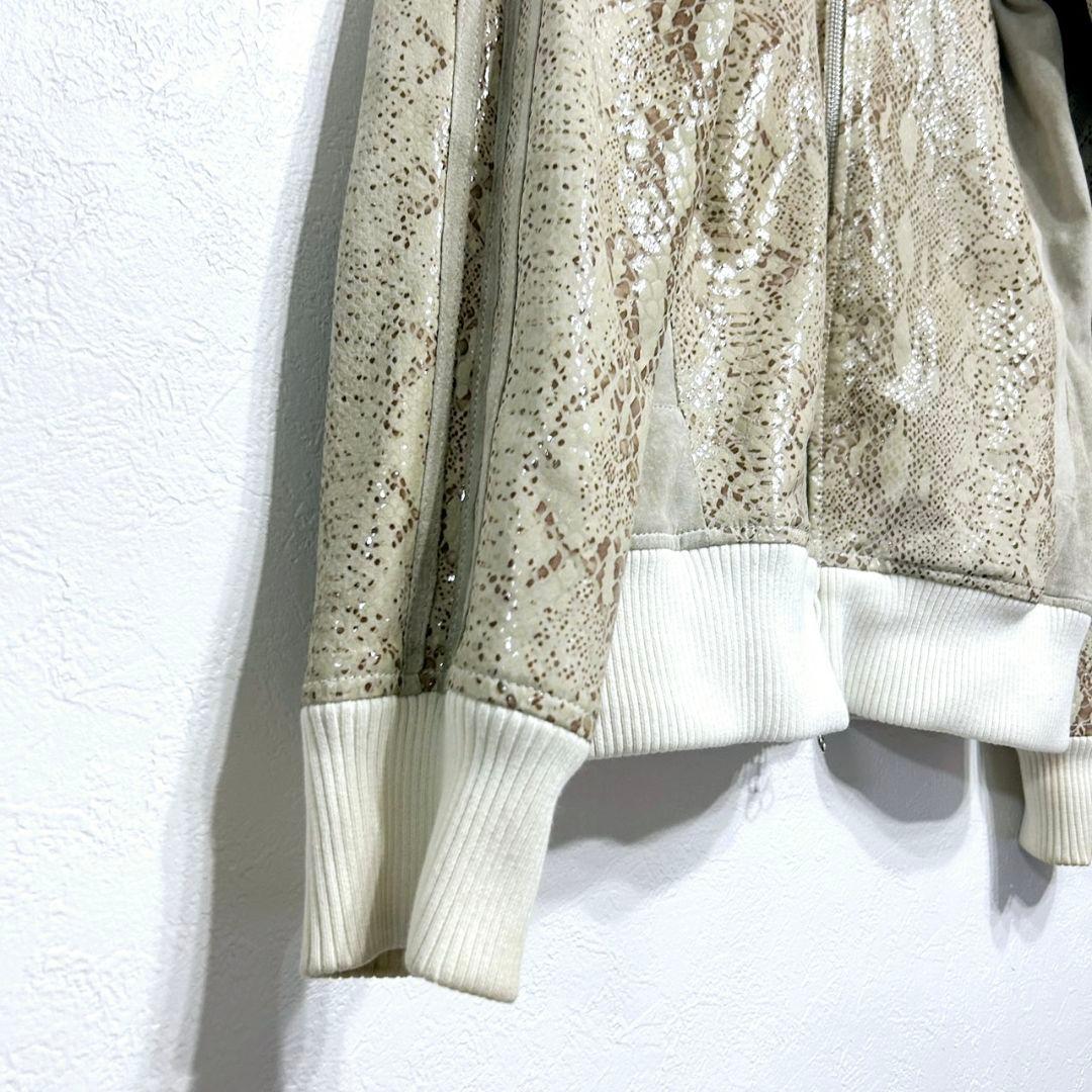 専用　adidas 本革 ピッグレザー 蛇柄 パイソン柄 レザーブルゾン