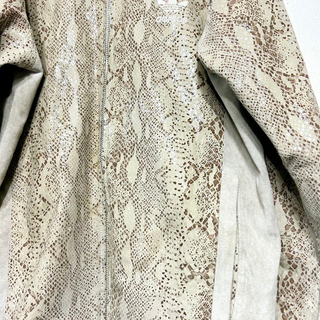 専用　adidas 本革 ピッグレザー 蛇柄 パイソン柄 レザーブルゾン