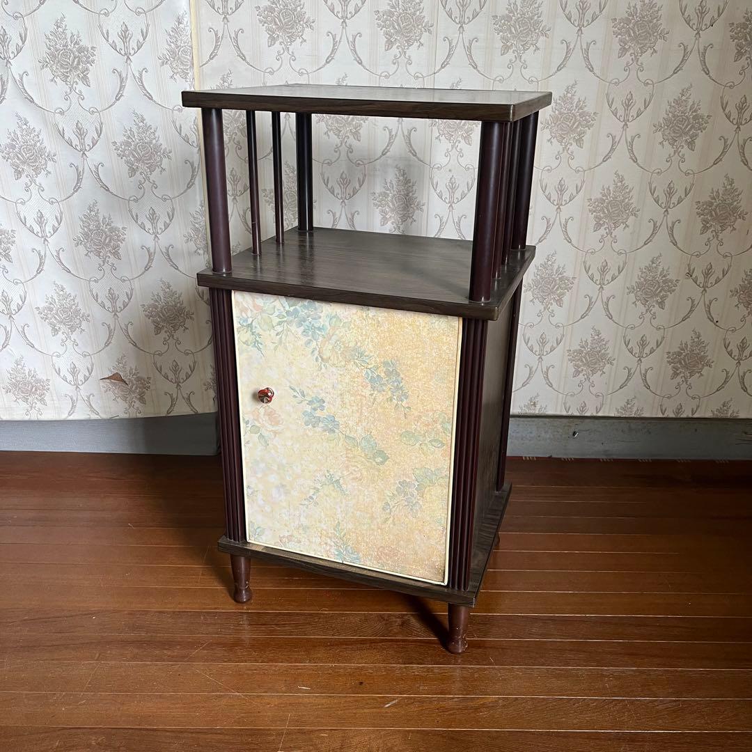 【アンティーク】昭和レトロ 木製 電話台 コンソールテーブル 飾り棚 古道具