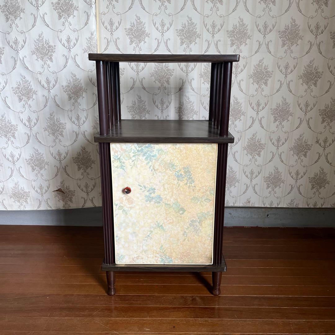 【アンティーク】昭和レトロ 木製 電話台 コンソールテーブル 飾り棚 古道具