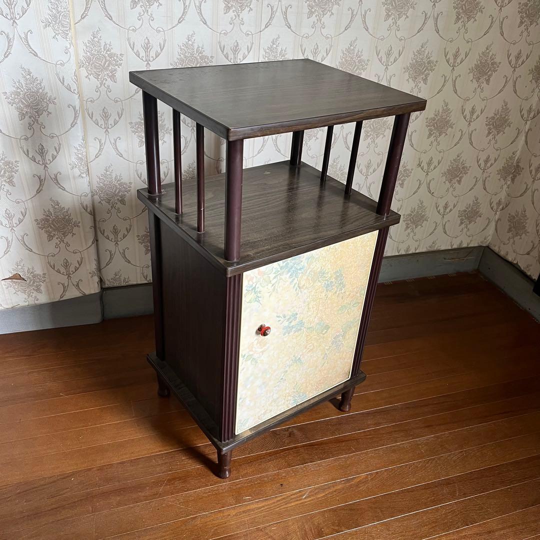 【アンティーク】昭和レトロ 木製 電話台 コンソールテーブル 飾り棚 古道具