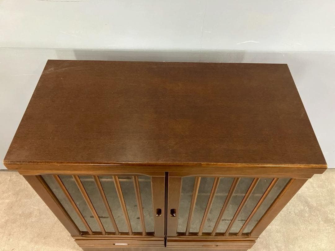 ガラス戸棚 戸棚 キャビネット サイドボード 飾棚 本棚 格子扉 RW435