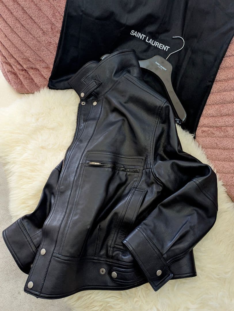 s*n様 新品人気　2023/24SS　サンローラン　LOOK19　ラムスキン