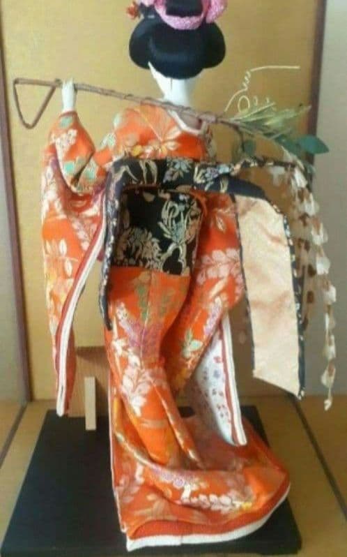 日本人形 藤娘 ガラスケース付き 昭和 アンティーク雑貨 インテリア 歌舞伎役者