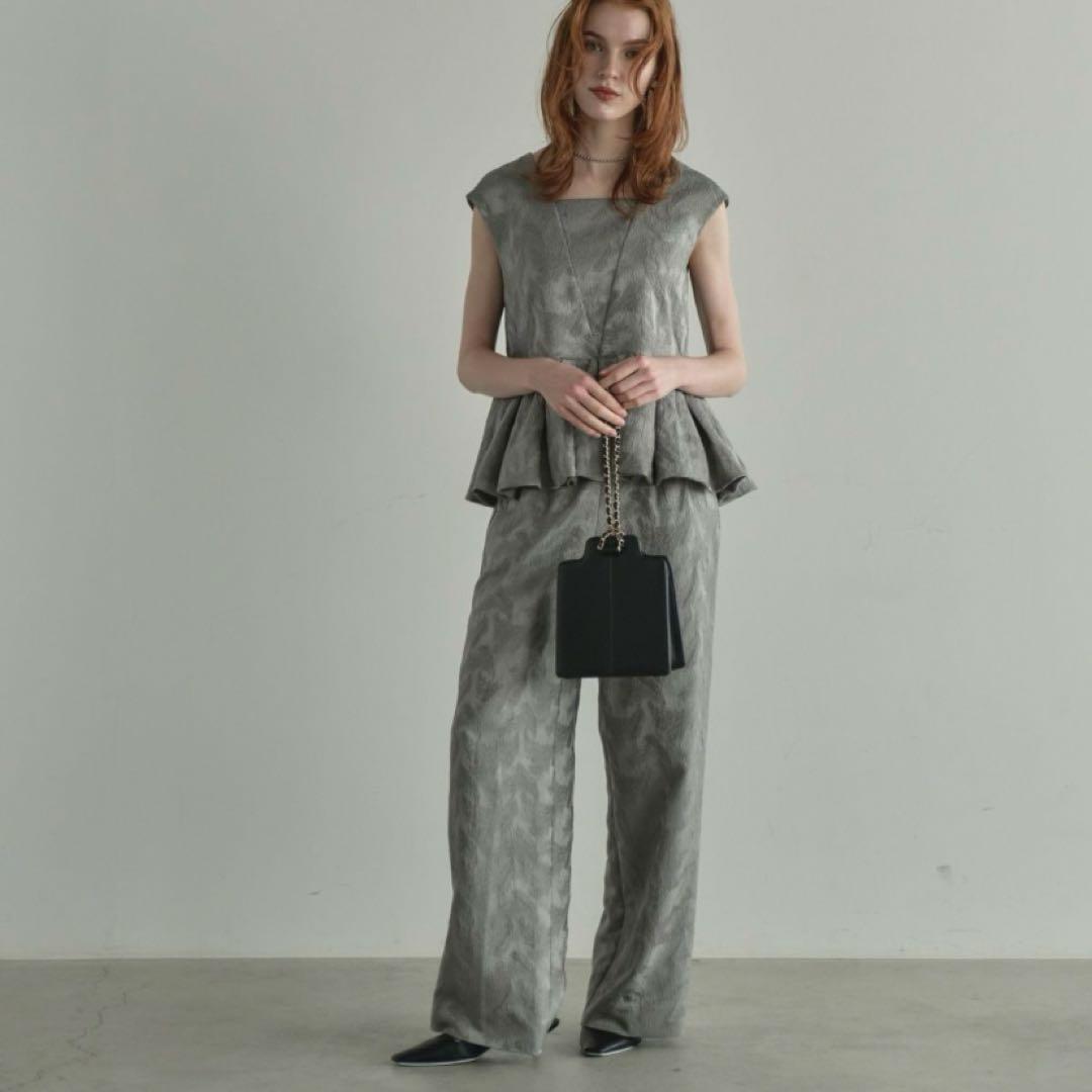 ANDRESD グレー ペプラムパンツセットアップ