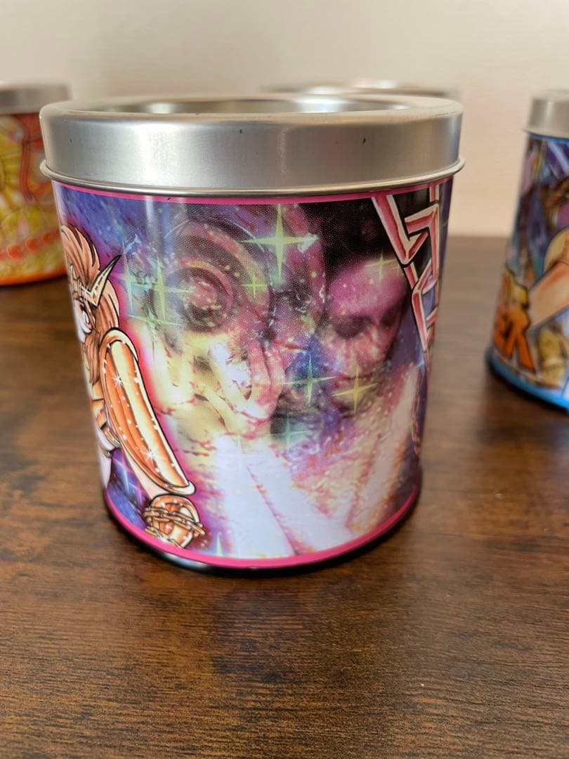 希少品　4点セット　丸型缶灰皿　聖闘士星矢　はいざら　SAINT SEIYA