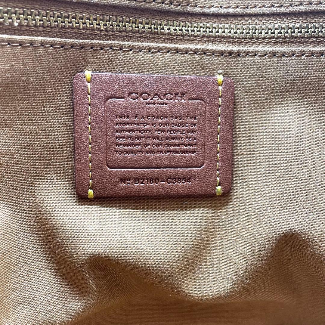 【美品】コーチ　フローラル　2way バッグ　巾着　チャーム　ゴールド金具