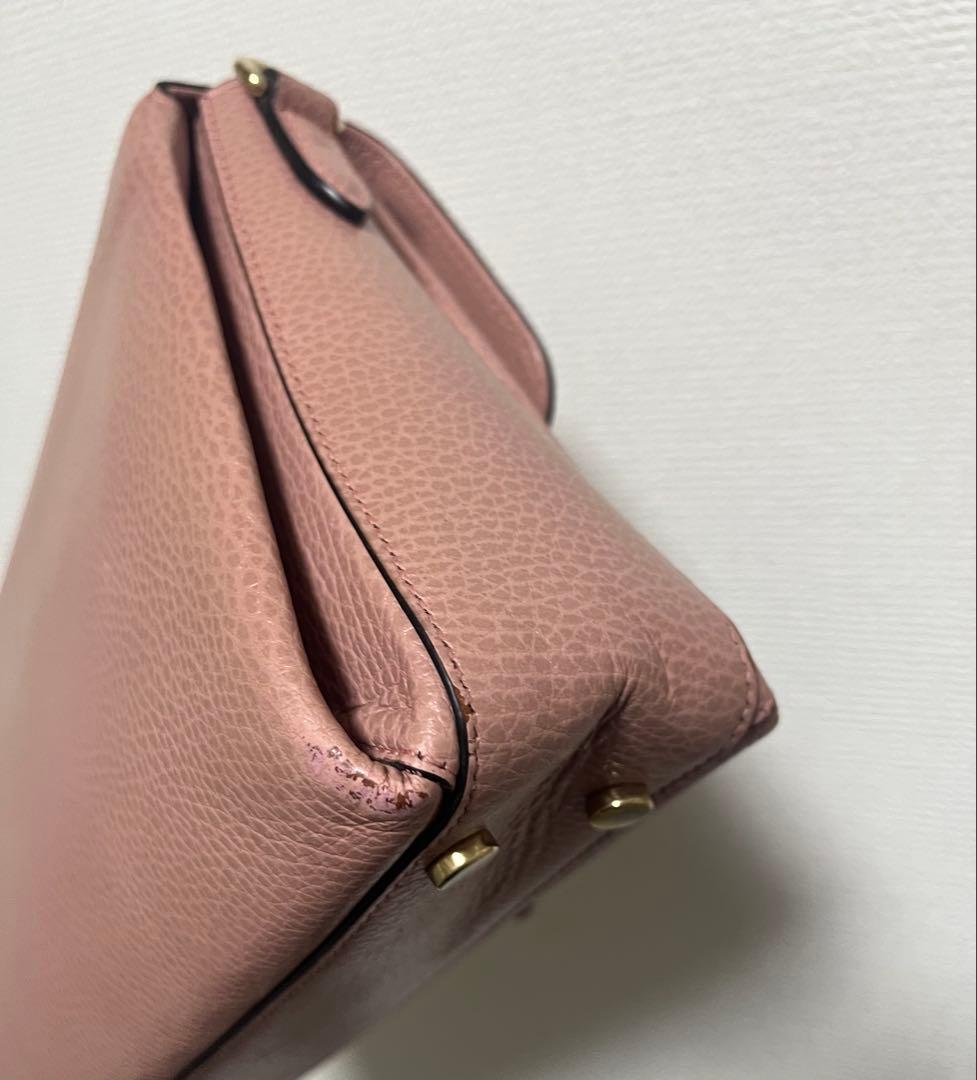 GUCCI ピンクレザー ハンドバッグ