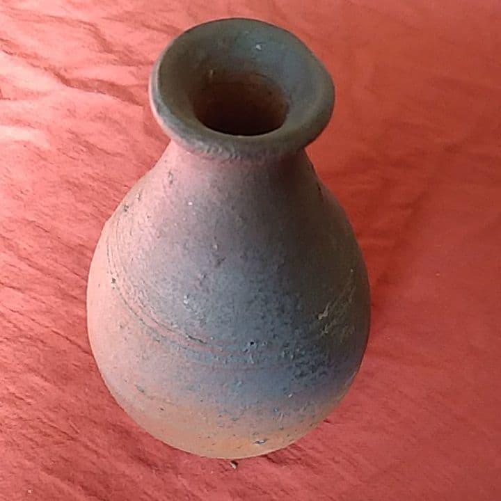 森岡成好　南蛮焼締　徳利　一輪挿し