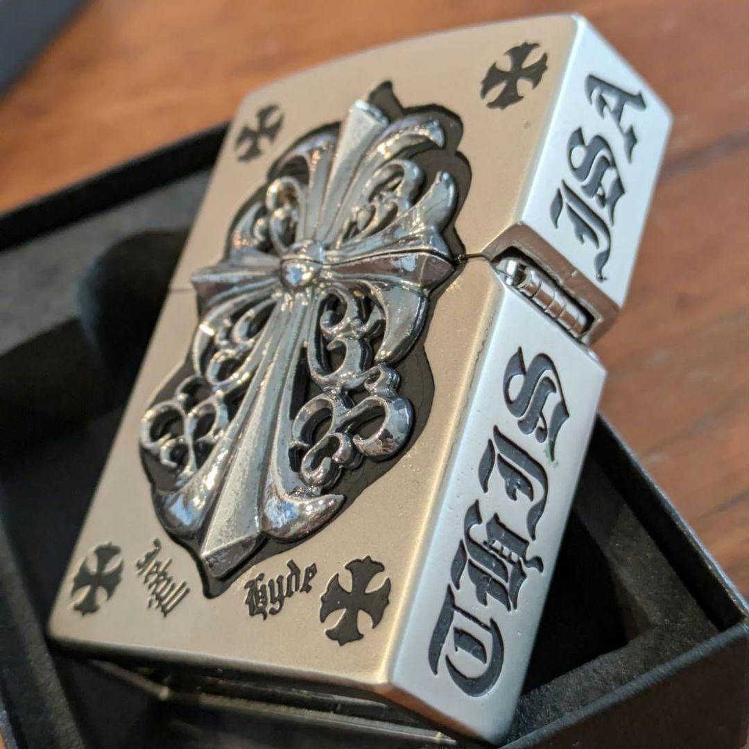 新品 両面クロス 立体メタルZippo 特注モデル 全面加工