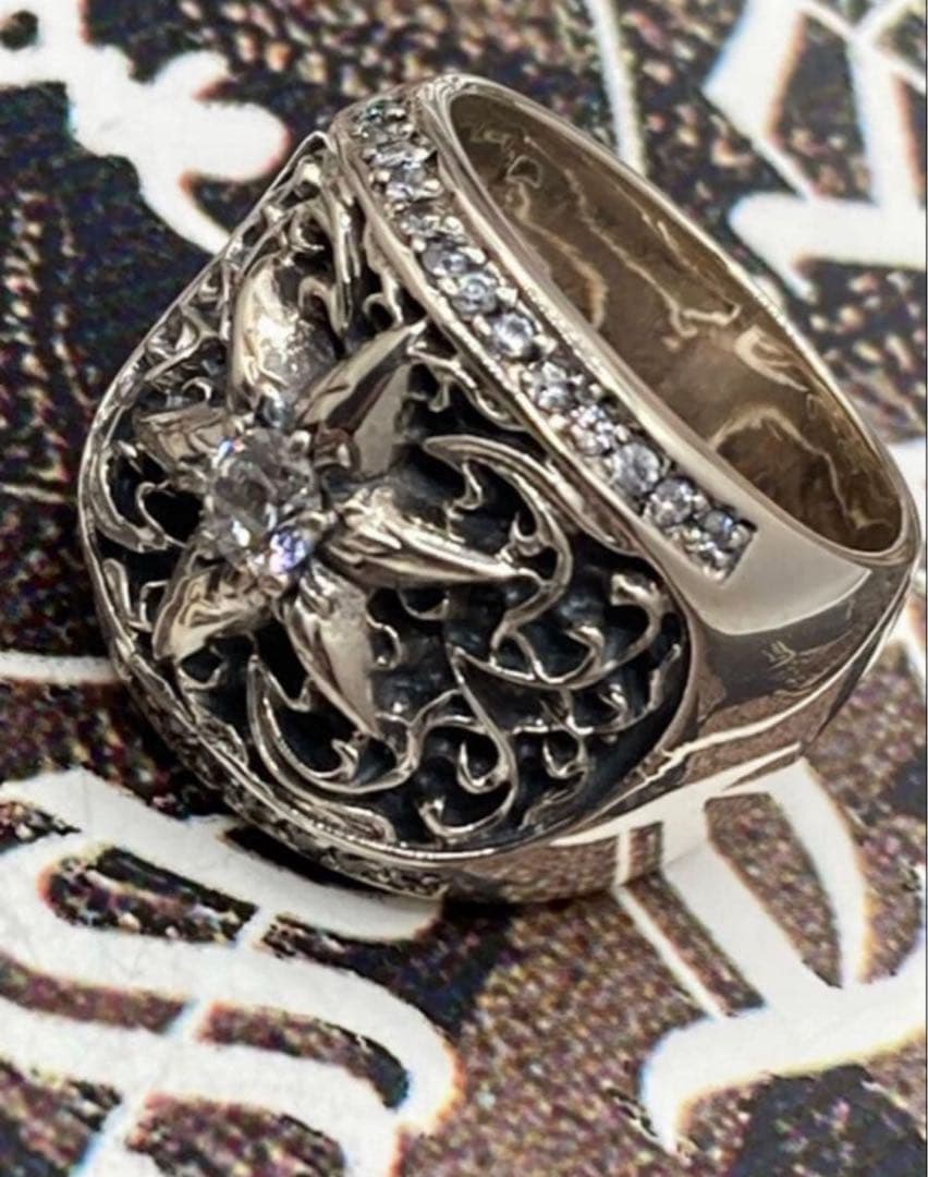 専用　クロムハーツ　クラシックオーバルスター　リング　20号　ptコーティン