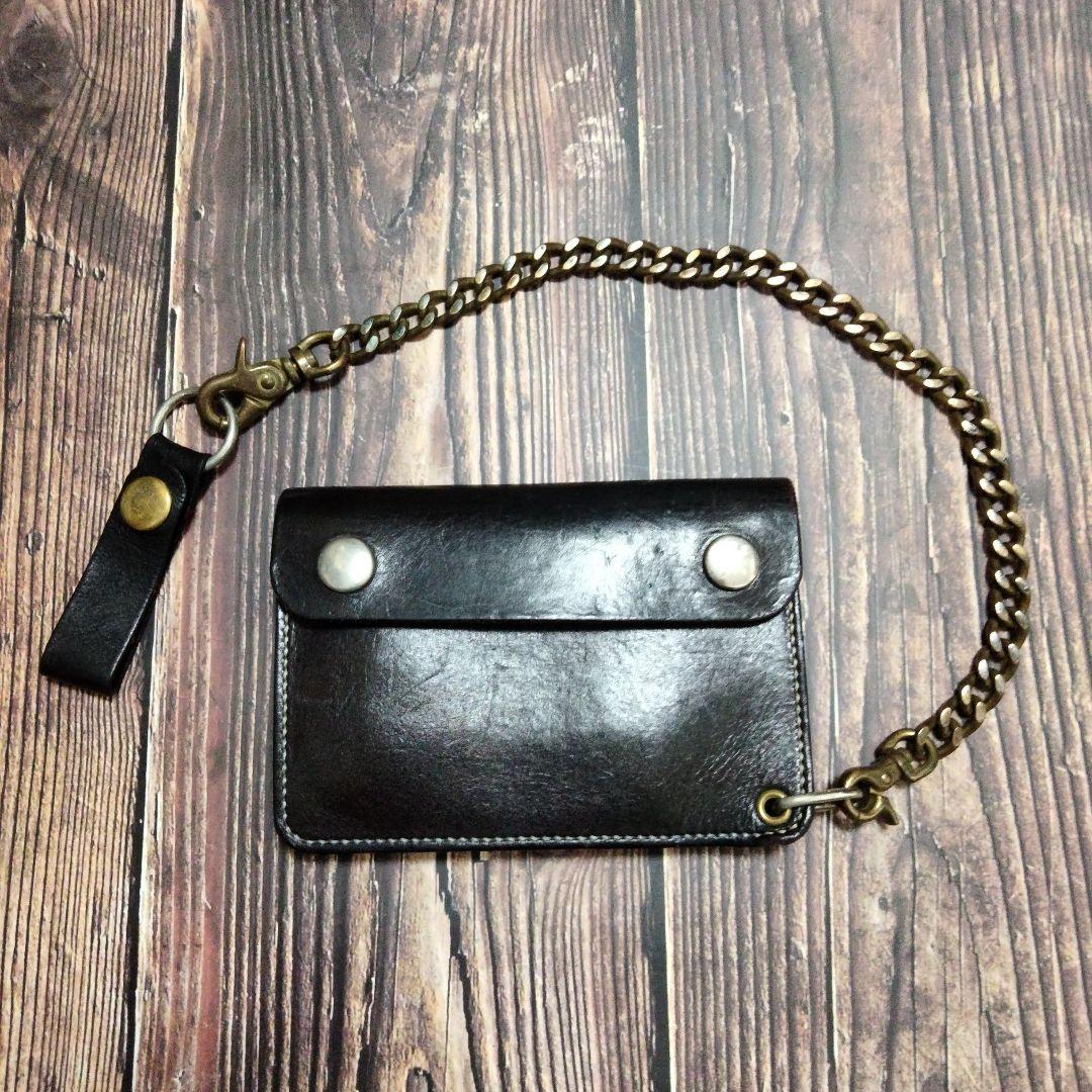 トラッカーウォレット ウォレットチェーン ブラックレザー