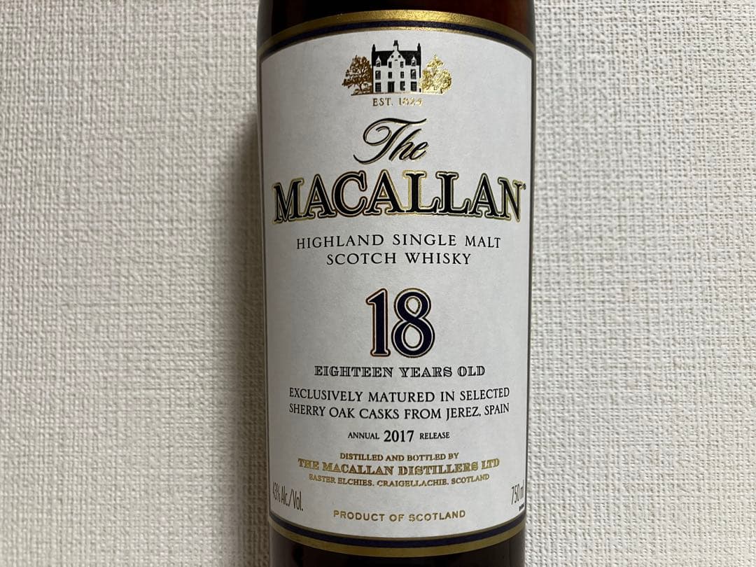 2017年 アメリカ版 マッカラン18年 未開封 箱付き ウィスキー 750ml